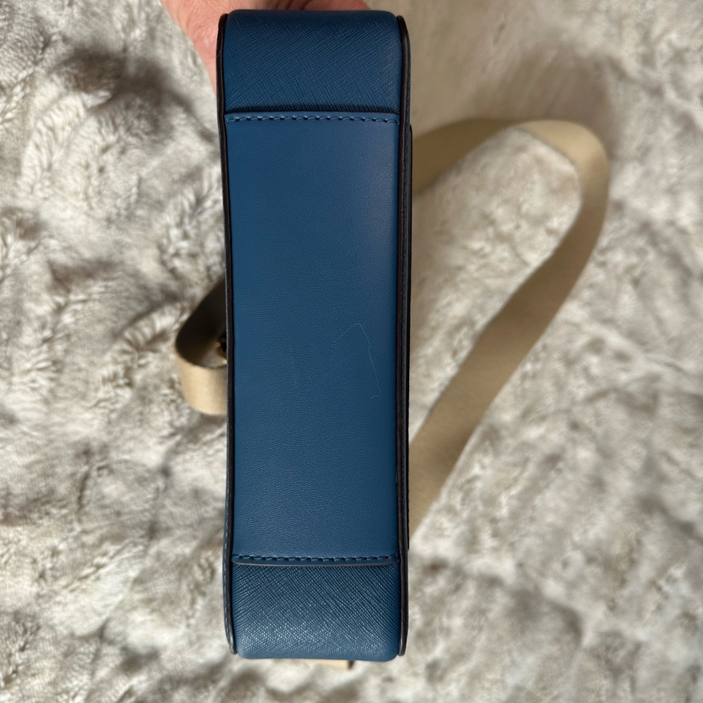Michael Kors Navy Saffiano Leather Crossbody with Canvas Strap - Picture 6 of 9
